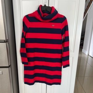 (NWT) Vineyard Vines navy blue and red Striped Dress size L (14)
